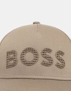 BOSS Green шапка с козирка мъжка от памук Golf бежова 50560379