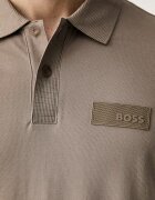 BOSS Green тениска с яка мъжка от памук Paddy Structure зелена 50565163