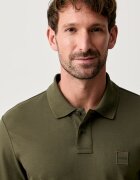 BOSS Orange блуза с дълги ръкави мъжка от памук с еластан Passerby зелена 50507704