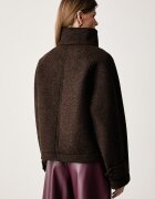 BOSS Orange късо палто дамско с добавена вълна C_Calola кафяво 50568523