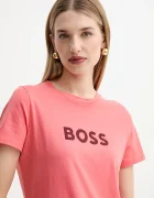 BOSS Orange Памучна тениска C_Elogo_5 дамска в лилаво 50501139
