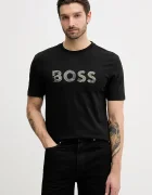BOSS Orange Памучна тениска Te_Insignia в черно с принт 50556009
