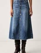 BOSS Orange разкроена пола от деним C_DNM MIDI SKIRT синя 50564430