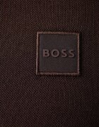 BOSS Orange тениска с яка мъжка от памук с еластан Passenger кафява 50507803