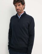BOSS Памучен пуловер Padro-L в тъмносиньо от лека материя 50516914