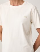 BOSS пижама с къси ръкави дамска от памук с еластан CI_T-Shirt XMAS бежова 50579795