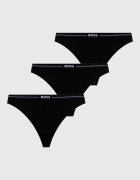 BOSS прашки дамски от памук с еластан 3P THONG 3 броя черни 50510030