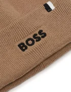 BOSS шапка с помпон за деца кафява J53567