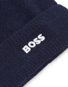 BOSS шапка с помпон за деца тъмносиня J53576