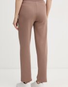 BOSS спортен панталон дамски с памук Shiny B Pants кафяв с висока талия 50557285