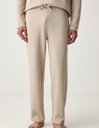 BOSS спортен панталон мъжки с памук Waffle Pants бежов със стандартна талия 50535877