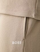 BOSS спортен панталон мъжки с памук Waffle Pants бежов със стандартна талия 50535877