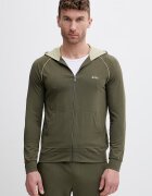 BOSS суичър с цип и качулка мъжки от памук с еластан Mix&Match Jacket H зелен 50515313