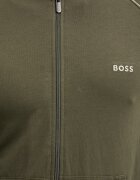 BOSS суичър с цип и качулка мъжки от памук с еластан Mix&Match Jacket H зелен 50515313