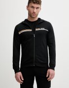 BOSS суичър с цип мъжки от памук Authentic Jacket Z черен 50554779