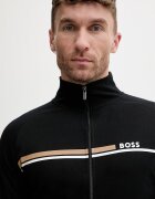 BOSS суичър с цип мъжки от памук Authentic Jacket Z черен 50554779