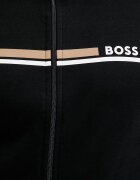 BOSS суичър с цип мъжки от памук Authentic Jacket Z черен 50554779