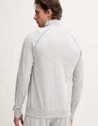BOSS суичър с цип мъжки от памук с еластан Mix&Match Jacket Z сив 50515307
