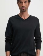BOSS Вълнен пуловер мъжки в зелено от лека материя 50468261