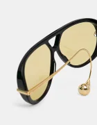 Bottega Veneta авиаторски слънчеви очила дамски черни BV1273S