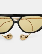 Bottega Veneta авиаторски слънчеви очила дамски черни BV1273S