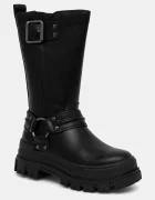Buffalo Боти Aspha Biker Boot Hi в черно с равна подметка с изолация 1270123-BLK