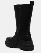 Buffalo Боти Aspha Biker Boot Hi в черно с равна подметка с изолация 1270123-BLK