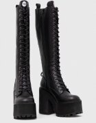 Buffalo Ботуши Killah Lace Up Hi в черно с дебел ток 1622377