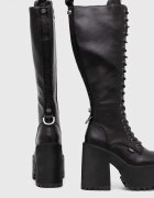 Buffalo Ботуши Killah Lace Up Hi в черно с дебел ток 1622377