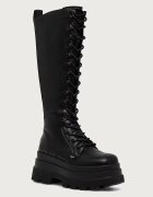 Buffalo ботуши под коляното дамски Jupiter Lace Up Hi черни 10405-BLK