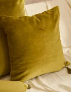Calma House Памучна калъфка за декоративна възглавница Velour 45 x 45 cm в бежово