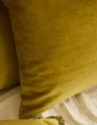 Calma House Памучна калъфка за декоративна възглавница Velour 45 x 45 cm в бежово