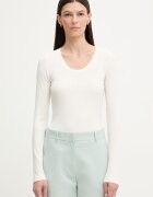 CALVIN KLEIN блуза с дълги ръкави дамска от модал бежова LV044D235G
