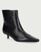 CALVIN KLEIN боти дамски от кожа KITTEN HEEL ANKLE BOOT LTH черни HW0HW03165