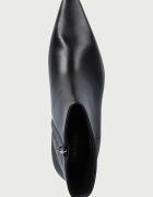 CALVIN KLEIN боти дамски от кожа KITTEN HEEL ANKLE BOOT LTH черни HW0HW03165