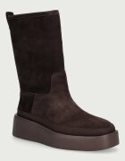 CALVIN KLEIN боти дамски от велур FLATFORM MID BOOT SUEDE WL кафяви HW0HW03181