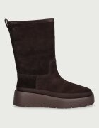 CALVIN KLEIN боти дамски от велур FLATFORM MID BOOT SUEDE WL кафяви HW0HW03181