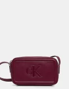 CALVIN KLEIN чанта crossbody дамска от имитация на кожа бордо LV04F3220G