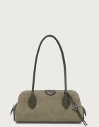 CALVIN KLEIN чанта дамска от велур зелена LV04F3888G
