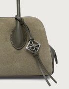 CALVIN KLEIN чанта дамска от велур зелена LV04F3888G