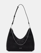 CALVIN KLEIN чанта тип хобо дамска от имитация на кожа черна LV04F3495G