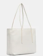 CALVIN KLEIN чанта tote дамска от имитация на кожа бяла LV04F3266G
