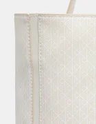 CALVIN KLEIN чанта tote дамска от имитация на кожа бяла LV04F3266G