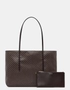 CALVIN KLEIN чанта tote дамска от имитация на кожа кафява LV04F3266G