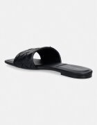 CALVIN KLEIN чехли дамски SQUARE FLAT SNDL WOVEN LTH черни HW0HW03268