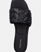 CALVIN KLEIN чехли дамски SQUARE FLAT SNDL WOVEN LTH черни HW0HW03268