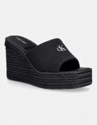 CALVIN KLEIN чехли дамски WEDGE ESPAD 70 CANVAS MG черни HW0HW03282