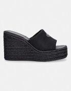 CALVIN KLEIN чехли дамски WEDGE ESPAD 70 CANVAS MG черни HW0HW03282