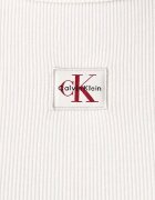 CALVIN KLEIN JEANS блуза с дълги ръкави дамска от памук с еластан бежова LV047H259G