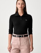 CALVIN KLEIN JEANS блуза с дълги ръкави дамска от памук с еластан черна LV047H203G